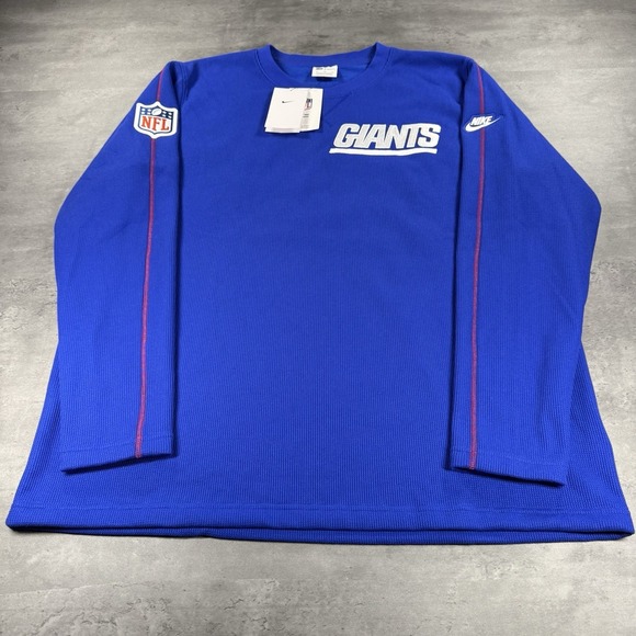 New York Giants Crewneck Men XL Nike Sideline Throwback Logo Waffle Knit Thermal - Picture 1 of 12